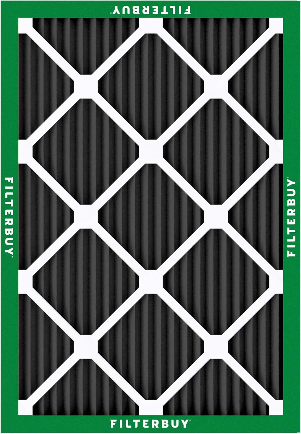 imageFilterbuy 14x30x1 Air Filter MERV 8 Odor Eliminator 5Pack Pleated HVAC AC Furnace Air Filters Replacement with Activated Carbon Actual Size 1388 x 2988 x 075 Inches16x20x1