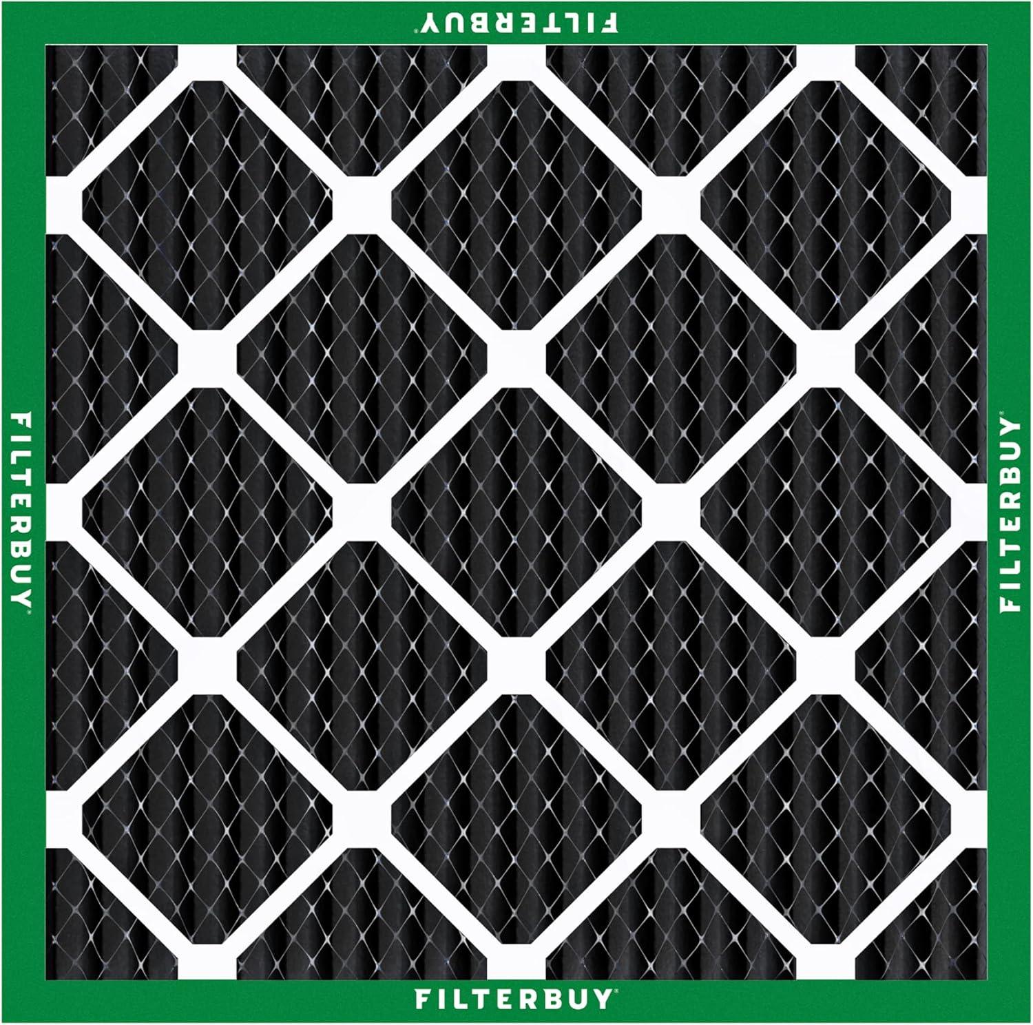 imageFilterbuy 14x30x1 Air Filter MERV 8 Odor Eliminator 5Pack Pleated HVAC AC Furnace Air Filters Replacement with Activated Carbon Actual Size 1388 x 2988 x 075 Inches10x10x1