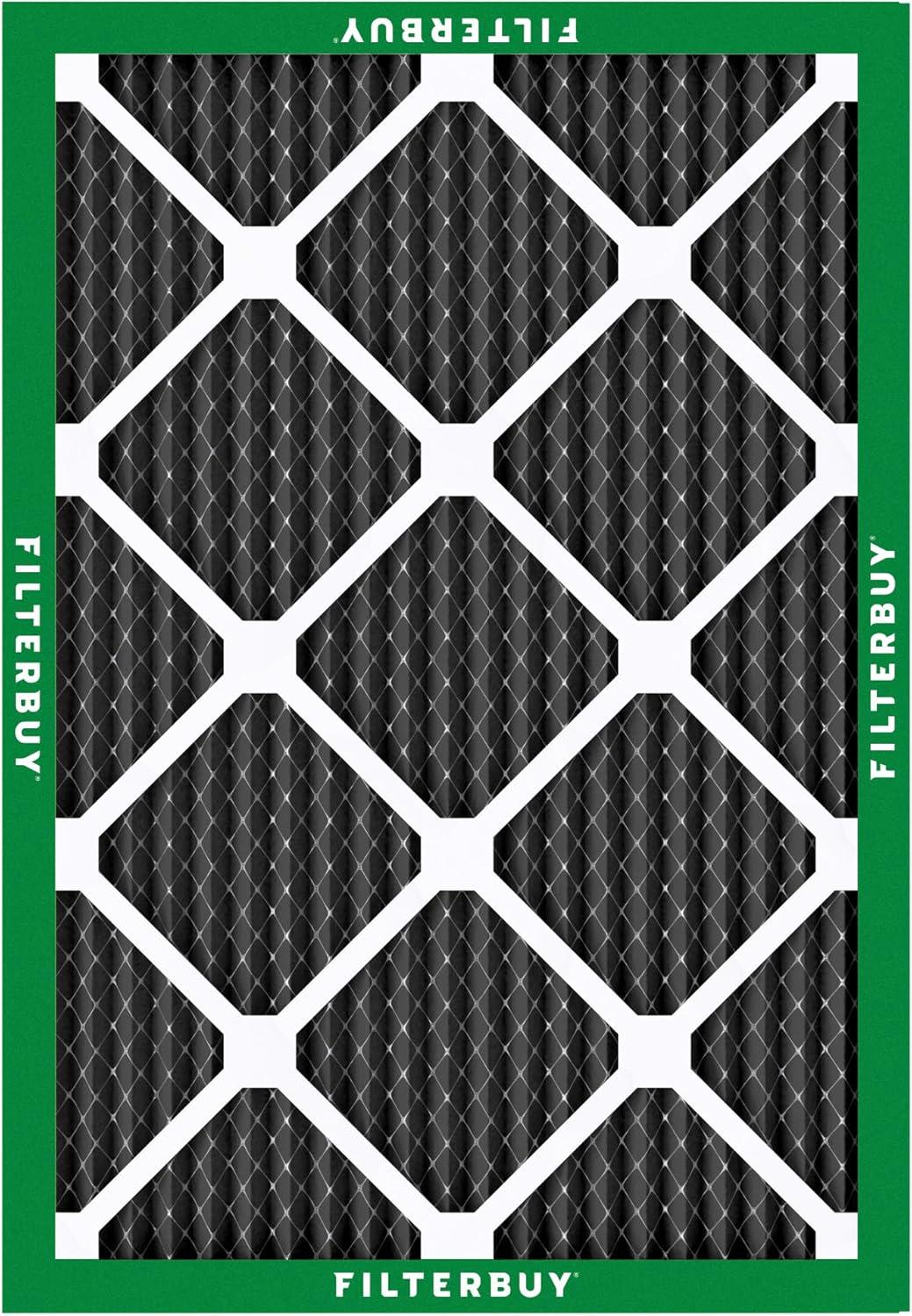 imageFilterbuy 14x30x1 Air Filter MERV 8 Odor Eliminator 5Pack Pleated HVAC AC Furnace Air Filters Replacement with Activated Carbon Actual Size 1388 x 2988 x 075 Inches18x20x1