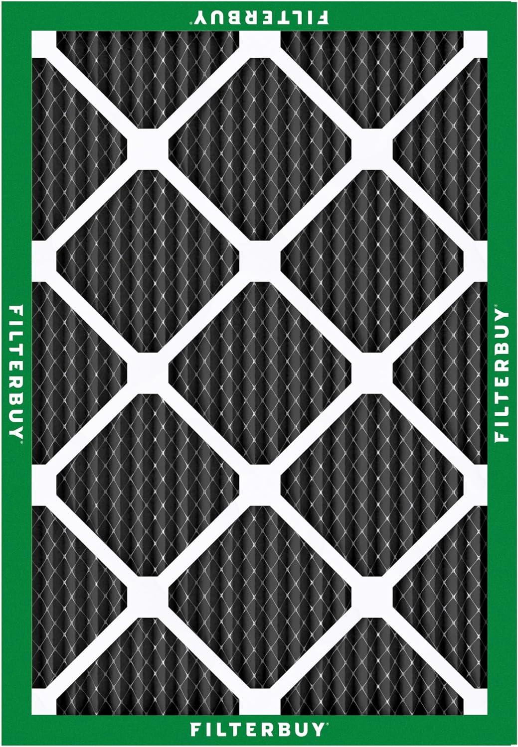 imageFilterbuy 16x24x1 Air Filter MERV 8 Odor Eliminator 12Pack Pleated HVAC AC Furnace Air Filters Replacement with Activated Carbon Actual Size 1538 x 2338 x 075 Inches22x24x1