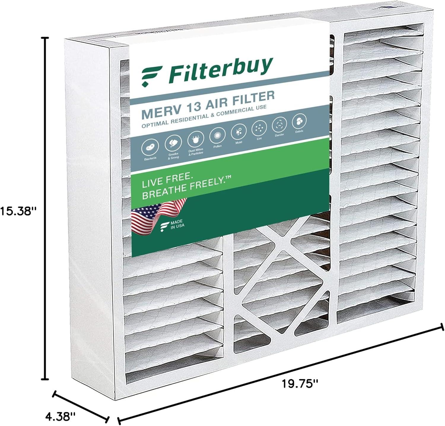imageFilterbuy 10x17x2 Air Filter MERV 13 Optimal Defense 1Pack Pleated Outer Filters Replacement for WEN 3410902430272 Air Filtration System Actual Size 969 x 1656 x 175 Inches16x20x5