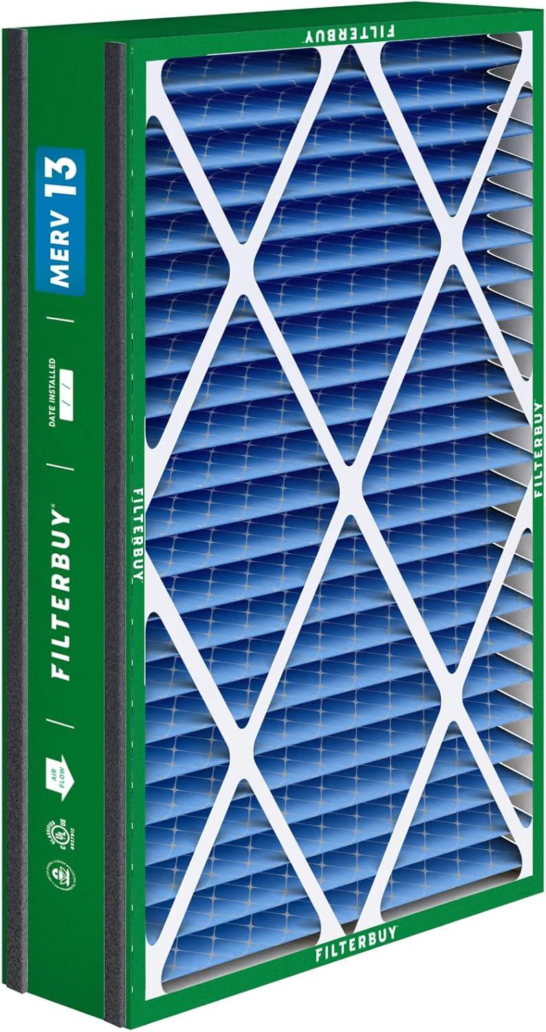 imageFilterbuy 10x17x2 Air Filter MERV 13 Optimal Defense 1Pack Pleated Outer Filters Replacement for WEN 3410902430272 Air Filtration System Actual Size 969 x 1656 x 175 Inches16x25x5 Actual 1563 x 2413 x 488