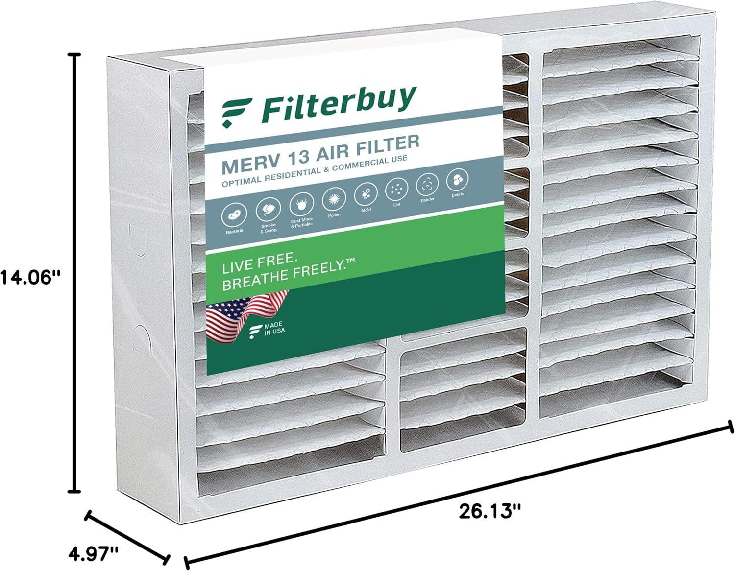 imageFilterbuy 10x17x2 Air Filter MERV 13 Optimal Defense 1Pack Pleated Outer Filters Replacement for WEN 3410902430272 Air Filtration System Actual Size 969 x 1656 x 175 Inches145x27x5