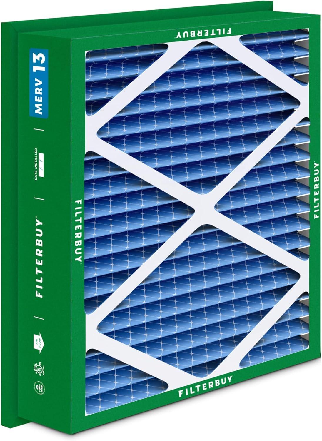 imageFilterbuy 10x17x2 Air Filter MERV 13 Optimal Defense 1Pack Pleated Outer Filters Replacement for WEN 3410902430272 Air Filtration System Actual Size 969 x 1656 x 175 Inches20x25x5 Actual 1838 x 2338 x 369