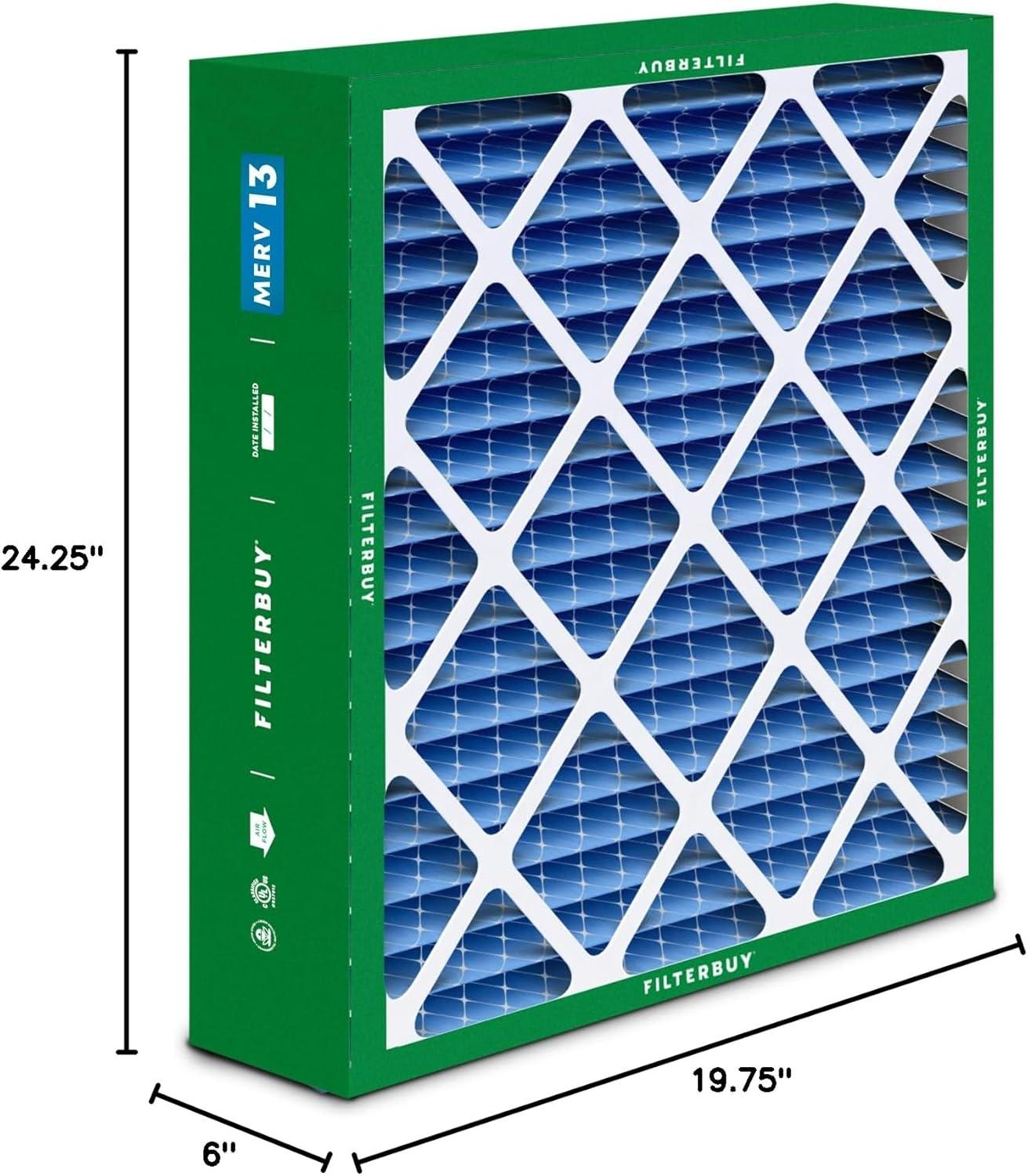 imageFilterbuy 10x17x2 Air Filter MERV 13 Optimal Defense 1Pack Pleated Outer Filters Replacement for WEN 3410902430272 Air Filtration System Actual Size 969 x 1656 x 175 Inches20x25x6