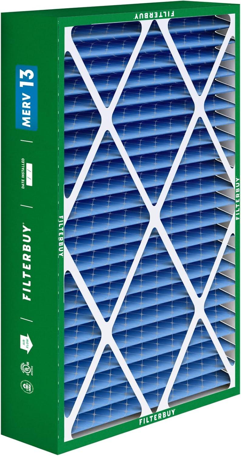 imageFilterbuy 10x17x2 Air Filter MERV 13 Optimal Defense 1Pack Pleated Outer Filters Replacement for WEN 3410902430272 Air Filtration System Actual Size 969 x 1656 x 175 Inches16x25x5 Actual 1538 x 2550 x 525
