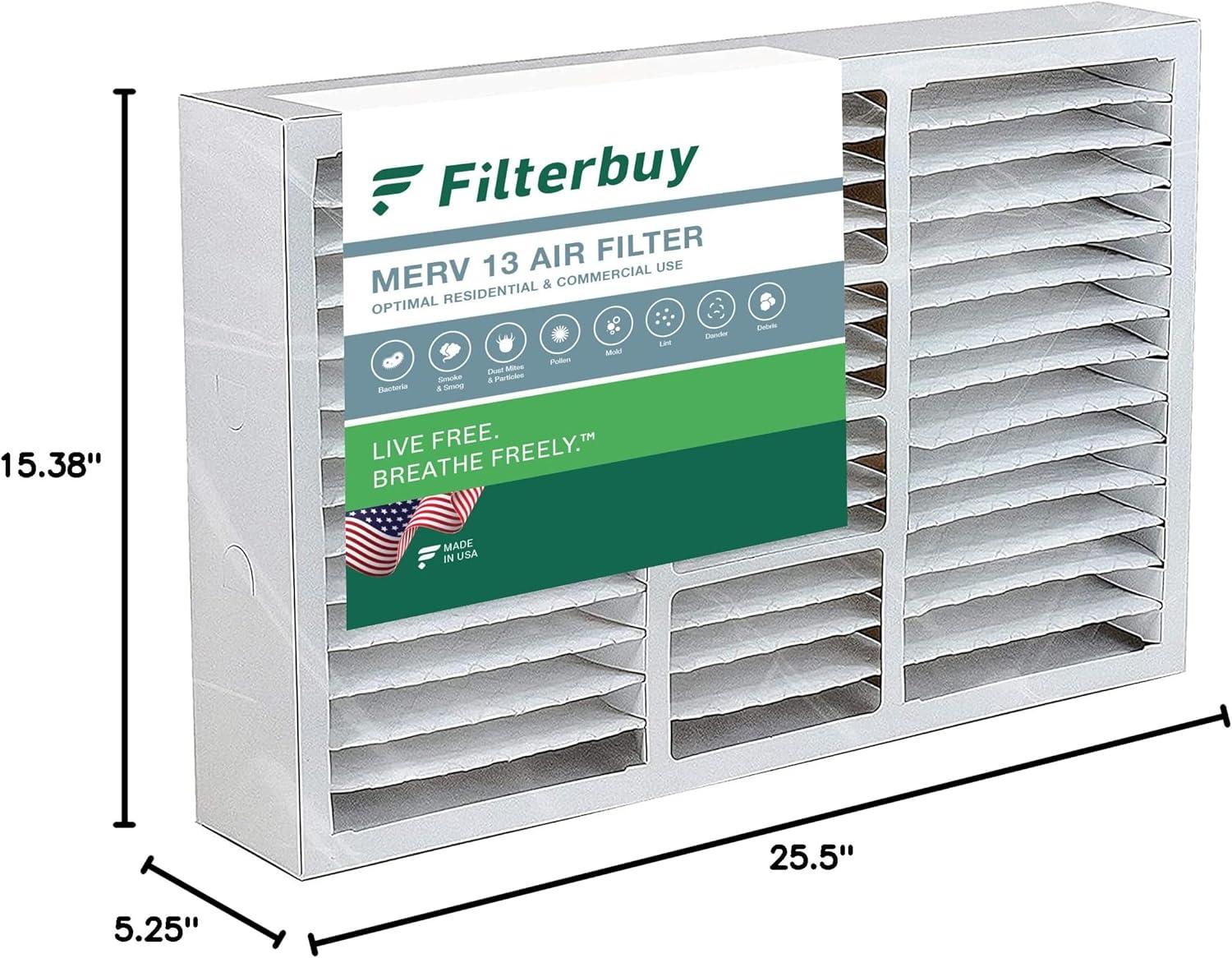 imageFilterbuy 10x17x2 Air Filter MERV 13 Optimal Defense 1Pack Pleated Outer Filters Replacement for WEN 3410902430272 Air Filtration System Actual Size 969 x 1656 x 175 Inches16x25x5 Actual 1538 x 2550 x 525
