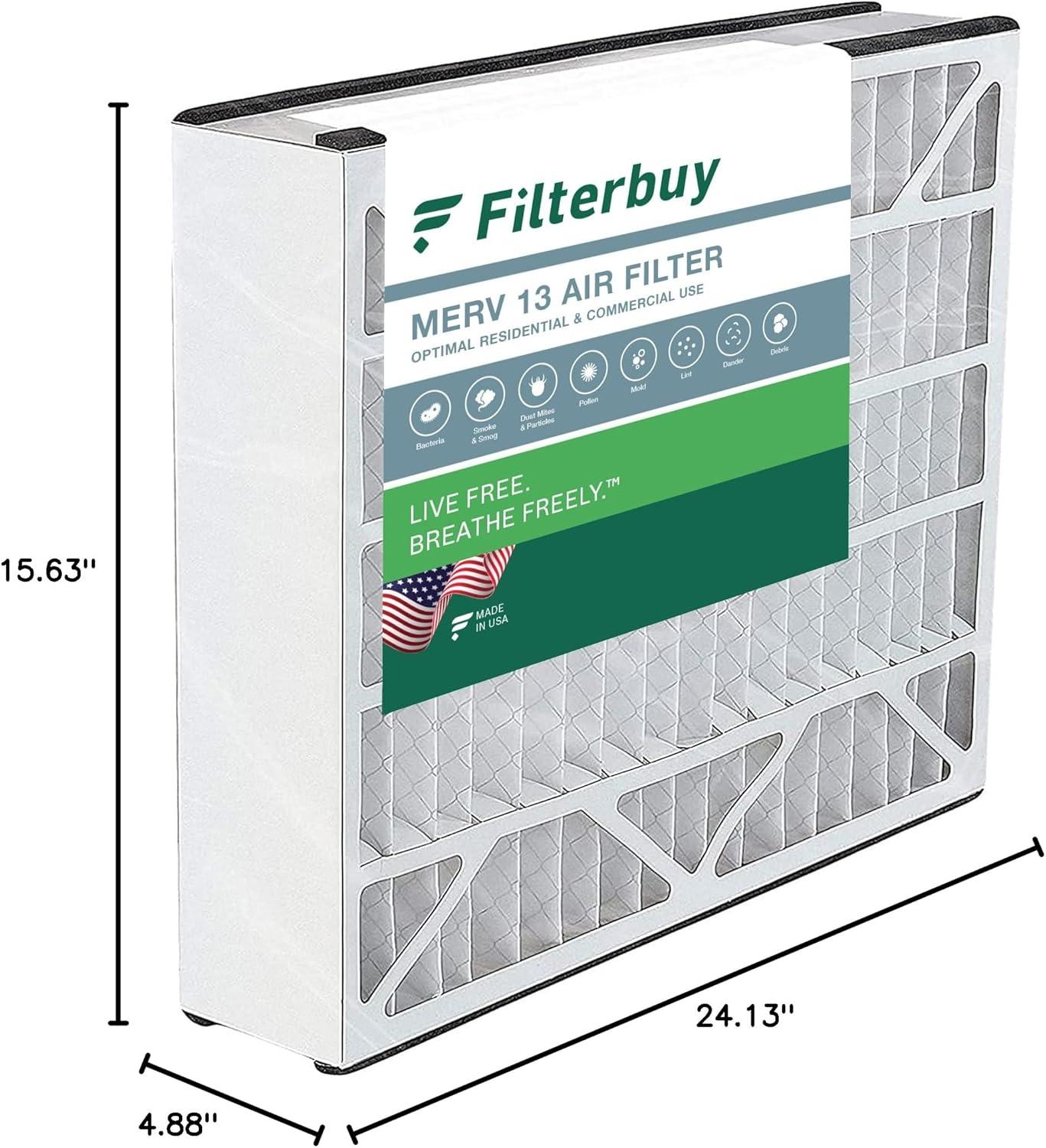 imageFilterbuy 10x17x2 Air Filter MERV 13 Optimal Defense 1Pack Pleated Outer Filters Replacement for WEN 3410902430272 Air Filtration System Actual Size 969 x 1656 x 175 Inches16x25x5 Actual 1563 x 2413 x 488
