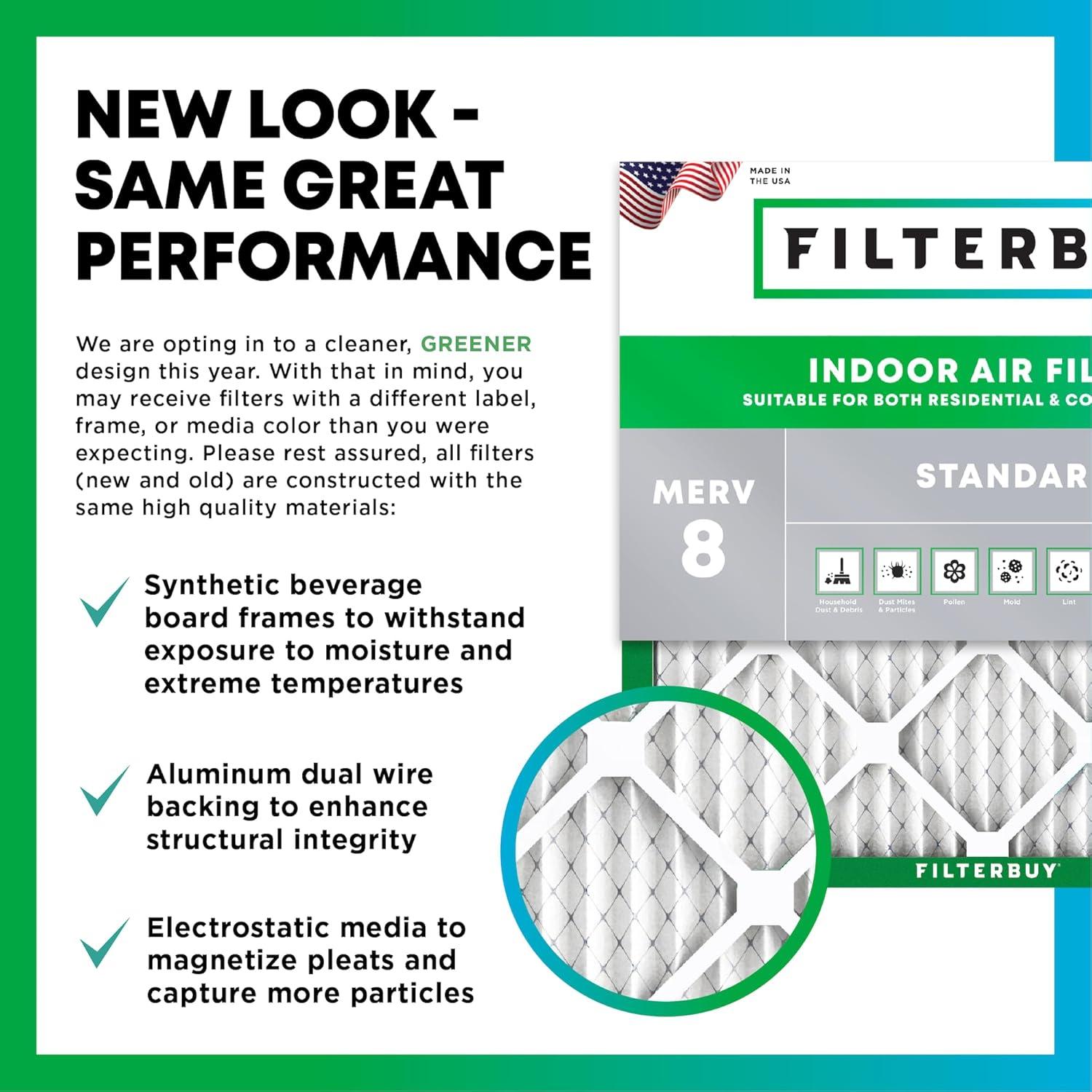 imageFilterbuy 10x17x2 Air Filter MERV 8 Dust Defense 4Pack Pleated Outer Filters Replacement for WEN 3410902430272 Air Filtration System Actual Size 969 x 1656 x 175 Inches245x27x5