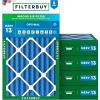 imageFilterbuy 18x30x4 Air Filter MERV 13 Optimal Defense 5Pack Pleated HVAC AC Furnace Air Filters Replacement Actual Size 1750 x 2950 x 363 Inches