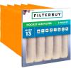 imageFilterbuy 12x24x12 Air Filter MERV 11 No Header 2Pack Rigid Cell Box Filters HVAC Replacement Actual Size 1138 x 2338 x 1138 Inches