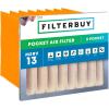 imageFilterbuy 12x24x12 Air Filter MERV 13 No Header 3Pack Rigid Cell Box Filters HVAC Replacement Actual Size 1138 x 2338 x 1138 Inches