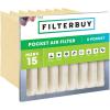 imageFilterbuy 12x24x12 Air Filter MERV 13 No Header 3Pack Rigid Cell Box Filters HVAC Replacement Actual Size 1138 x 2338 x 1138 Inches