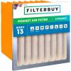 imageFilterbuy 12x24x12 Air Filter MERV 13 No Header 4Pack Rigid Cell Box Filters HVAC Replacement Actual Size 1138 x 2338 x 1138 Inches