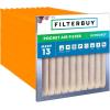 imageFilterbuy 12x24x12 Air Filter MERV 14 No Header 2Pack Rigid Cell Box Filters HVAC Replacement Actual Size 1138 x 2338 x 1138 Inches