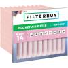 imageFilterbuy 12x24x12 Air Filter MERV 14 No Header 3Pack Rigid Cell Box Filters HVAC Replacement Actual Size 1138 x 2338 x 1138 Inches