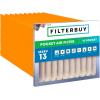 imageFilterbuy 12x24x12 Air Filter MERV 14 No Header 3Pack Rigid Cell Box Filters HVAC Replacement Actual Size 1138 x 2338 x 1138 Inches