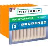 imageFilterbuy 12x24x12 Air Filter MERV 14 No Header 3Pack Rigid Cell Box Filters HVAC Replacement Actual Size 1138 x 2338 x 1138 Inches