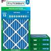 imageFilterbuy 13x21x2 Air Filter MERV 13 Optimal Defense 4Pack Pleated HVAC AC Furnace Air Filters Replacement Actual Size 1300 x 2100 x 175 Inches