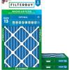 imageFilterbuy 13x24x2 Air Filter MERV 13 Optimal Defense 3Pack Pleated HVAC AC Furnace Air Filters Replacement Actual Size 1300 x 2400 x 175 Inches
