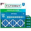 imageFilterbuy 15x15x2 Air Filter MERV 13 Optimal Defense 5Pack Pleated HVAC AC Furnace Air Filters Replacement Actual Size 1500 x 1500 x 175 Inches