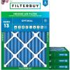 imageFilterbuy 1625x21x2 Air Filter MERV 13 Optimal Defense 4Pack Pleated HVAC AC Furnace Air Filters Replacement Actual Size 1625 x 2100 x 175 Inches