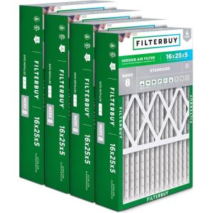 imageFilterbuy 10x17x2 Air Filter MERV 8 Dust Defense 4Pack Pleated Outer Filters Replacement for WEN 3410902430272 Air Filtration System Actual Size 969 x 1656 x 175 Inches16x25x5 Actual 1575 x 2475 x 438