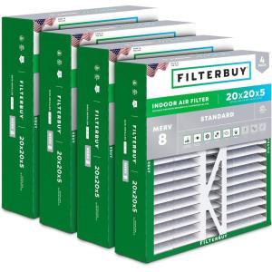 imageFilterbuy 10x17x2 Air Filter MERV 8 Dust Defense 4Pack Pleated Outer Filters Replacement for WEN 3410902430272 Air Filtration System Actual Size 969 x 1656 x 175 Inches20x20x5 Actual 1963 x 1988 x 438