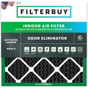 imageFilterbuy 10x30x1 Air Filter MERV 8 Odor Eliminator 1Pack Pleated HVAC AC Furnace Air Filters Replacement with Activated Carbon Actual Size 950 x 2950 x 075 Inches14x14x1