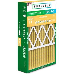 imageFilterbuy 20x25x5 Air Filter MERV 11 Allergen Defense 1Pack Pleated HVAC AC Furnace Air Filters for Honeywell FC100A1037 Lennox X6673 Carrier ampamp More Actual Size 1988 x 2475 x 438 Inches16x25x5 Actual 1575 x 2475 x 438