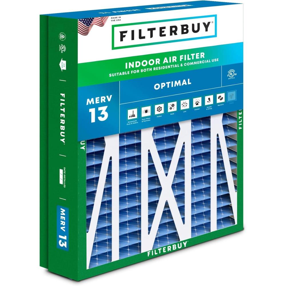 imageFilterbuy 10x17x2 Air Filter MERV 13 Optimal Defense 1Pack Pleated Outer Filters Replacement for WEN 3410902430272 Air Filtration System Actual Size 969 x 1656 x 175 Inches21x235x5