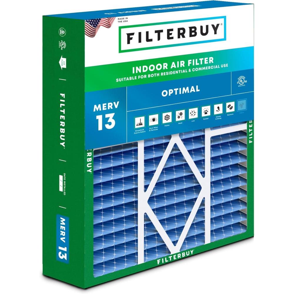 imageFilterbuy 10x17x2 Air Filter MERV 13 Optimal Defense 1Pack Pleated Outer Filters Replacement for WEN 3410902430272 Air Filtration System Actual Size 969 x 1656 x 175 Inches20x25x5 Actual 2019 x 2531 x 525
