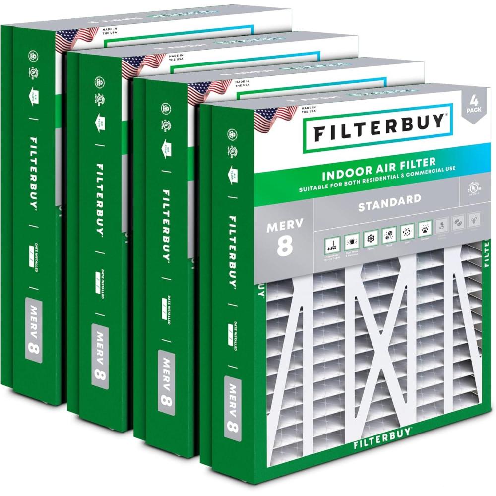 imageFilterbuy 10x17x2 Air Filter MERV 8 Dust Defense 4Pack Pleated Outer Filters Replacement for WEN 3410902430272 Air Filtration System Actual Size 969 x 1656 x 175 Inches245x27x5