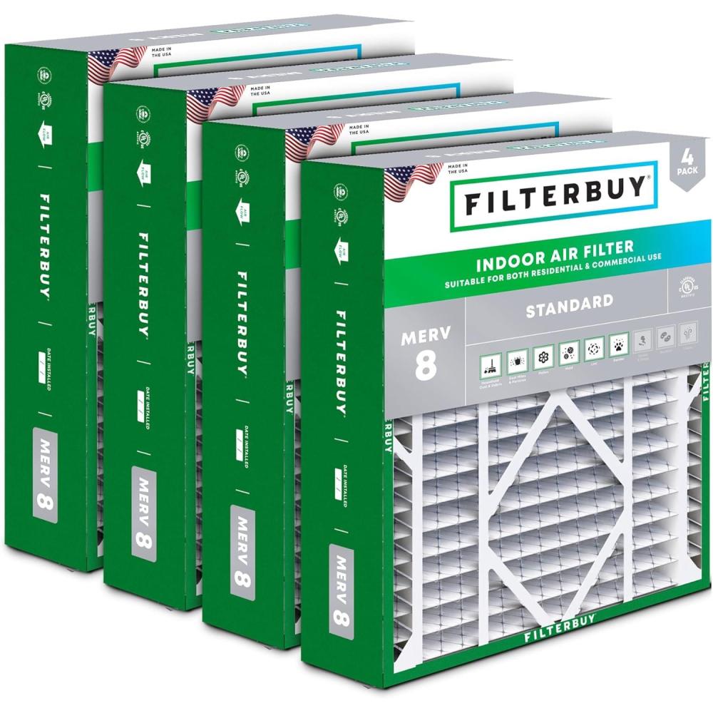 imageFilterbuy 10x17x2 Air Filter MERV 8 Dust Defense 4Pack Pleated Outer Filters Replacement for WEN 3410902430272 Air Filtration System Actual Size 969 x 1656 x 175 Inches21x245x5