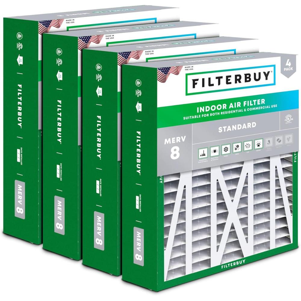 imageFilterbuy 10x17x2 Air Filter MERV 8 Dust Defense 4Pack Pleated Outer Filters Replacement for WEN 3410902430272 Air Filtration System Actual Size 969 x 1656 x 175 Inches20x23x5