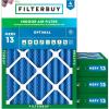 imageFilterbuy 1988x215x4 Air Filter MERV 13 Optimal Defense 4Pack Pleated HVAC AC Furnace Air Filters Replacement Actual Size 1988 x 2150 x 363 Inches