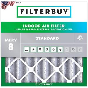 imageFilterbuy 10x10x4 Air Filter MERV 8 MPR 700 Dust Defense Replacement 1Pack Electrostatic Pleated HVAC AC Furnace Filters Made in USA Actual Size 950 x 950 x 363