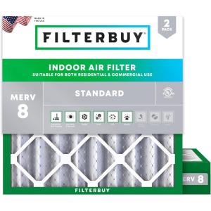 imageFilterbuy 10x10x4 Air Filter MERV 8 MPR 700 Dust Defense Replacement 2Pack Electrostatic Pleated HVAC AC Furnace Filters Made in USA Actual Size 950 x 950 x 363
