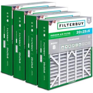 imageFilterbuy 10x17x2 Air Filter MERV 8 Dust Defense 4Pack Pleated Outer Filters Replacement for WEN 3410902430272 Air Filtration System Actual Size 969 x 1656 x 175 Inches20x25x6