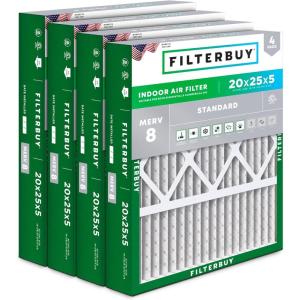 imageFilterbuy 10x17x2 Air Filter MERV 8 Dust Defense 4Pack Pleated Outer Filters Replacement for WEN 3410902430272 Air Filtration System Actual Size 969 x 1656 x 175 Inches20x25x5 Actual 1988 x 2475 x 438