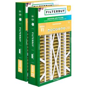 imageFilterbuy 145x27x5 Air Filter MERV 11 Allergen Defense 2Pack Pleated HVAC AC Furnace Air Filters for Trane American Standard Honeywell and Accumulair Actual Size 1406 x 2613 x 497 Inches145x27x5