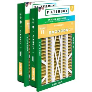 imageFilterbuy 145x27x5 Air Filter MERV 11 Allergen Defense 2Pack Pleated HVAC AC Furnace Air Filters for Trane American Standard Honeywell and Accumulair Actual Size 1406 x 2613 x 497 Inches16x25x5 Actual 1438 x 2338 x 369