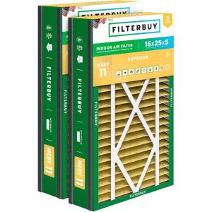 imageFilterbuy 145x27x5 Air Filter MERV 11 Allergen Defense 2Pack Pleated HVAC AC Furnace Air Filters for Trane American Standard Honeywell and Accumulair Actual Size 1406 x 2613 x 497 Inches16x25x5 Actual 1563 x 2413 x 488
