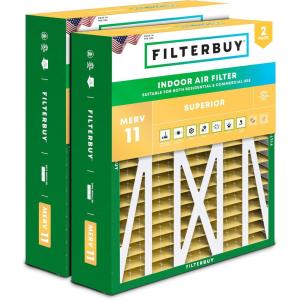imageFilterbuy 145x27x5 Air Filter MERV 11 Allergen Defense 2Pack Pleated HVAC AC Furnace Air Filters for Trane American Standard Honeywell and Accumulair Actual Size 1406 x 2613 x 497 Inches20x23x5