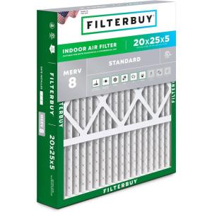imageFilterbuy 145x27x5 Air Filter MERV 8 Dust Defense 1Pack Pleated HVAC AC Furnace Air Filters for Trane American Standard Honeywell and Accumulair Actual Size 1406 x 2613 x 497 Inches20x25x5 Actual 1988 x 2475 x 438