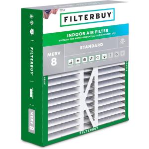 imageFilterbuy 145x27x5 Air Filter MERV 8 Dust Defense 1Pack Pleated HVAC AC Furnace Air Filters for Trane American Standard Honeywell and Accumulair Actual Size 1406 x 2613 x 497 Inches16x22x5