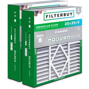 imageFilterbuy 145x27x5 Air Filter MERV 8 Dust Defense 2Pack Pleated HVAC AC Furnace Air Filters for Trane American Standard Honeywell and Accumulair Actual Size 1406 x 2613 x 497 Inches20x25x5 Actual 2019 x 2531 x 525