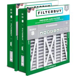 imageFilterbuy 145x27x5 Air Filter MERV 8 Dust Defense 2Pack Pleated HVAC AC Furnace Air Filters for Trane American Standard Honeywell and Accumulair Actual Size 1406 x 2613 x 497 Inches20x25x5 Actual 1838 x 2338 x 369