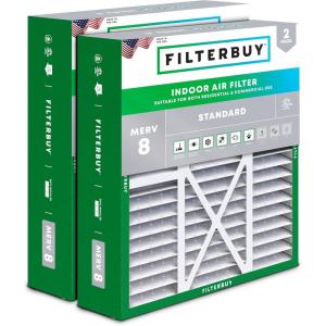 imageFilterbuy 145x27x5 Air Filter MERV 8 Dust Defense 2Pack Pleated HVAC AC Furnace Air Filters for Trane American Standard Honeywell and Accumulair Actual Size 1406 x 2613 x 497 Inches22x24x5