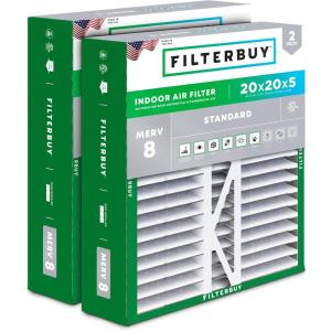 imageFilterbuy 145x27x5 Air Filter MERV 8 Dust Defense 2Pack Pleated HVAC AC Furnace Air Filters for Trane American Standard Honeywell and Accumulair Actual Size 1406 x 2613 x 497 Inches20x20x5 Actual 1963 x 1988 x 438